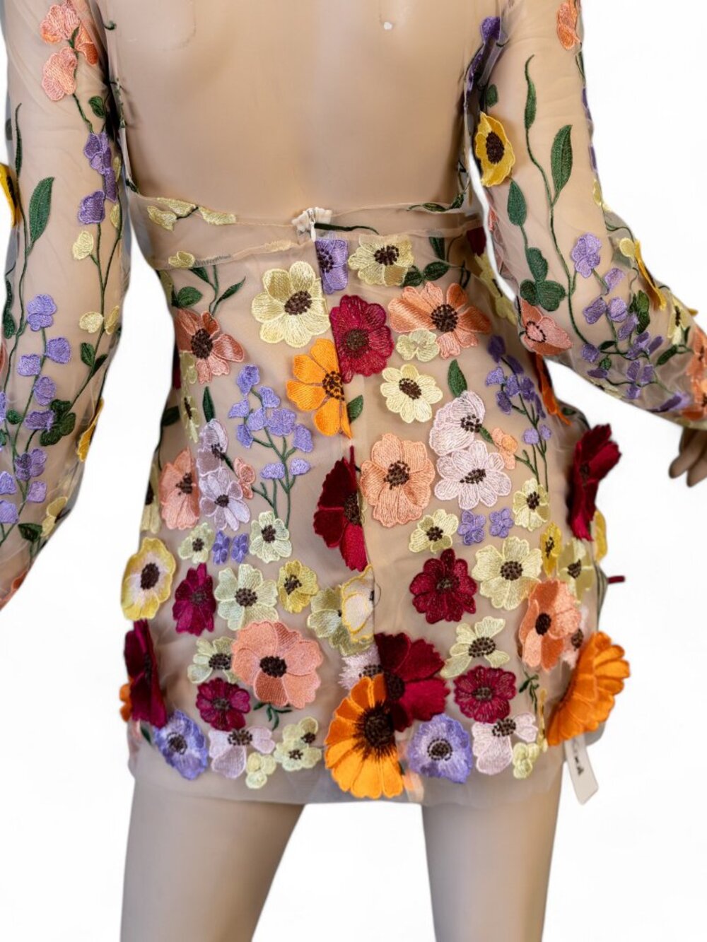 Floral Fantasy Mini Dress w/Open Back * Large - Picture 11 of 16